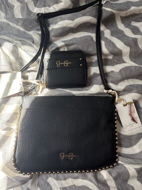 Jessica Simpson Black Crossbody Bag with Matching Wallet